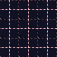 Classic tweed plaid style pattern. Geometric check print in pink and blue color. Classical English background Glen plaid for textile fashion design.