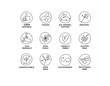 Vector set linear icons, logos or labels for natural and organic products. Outline symbols for food and cosmetics