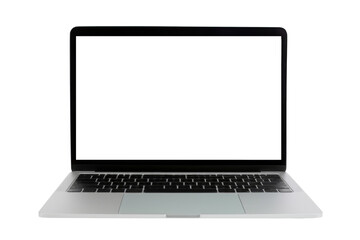 Monitor Laptop screen with empty displays isolated background, flat view of computer screen, electronic device for showing detail.