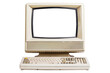 © TANATPON - Old vintage television monitor screen with empty displays isolated background, flat view of computer screen, electronic device for showing detail.