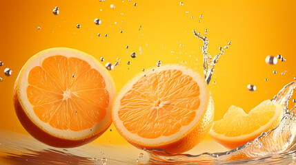 Wall Mural - Fresh orange fruit background