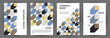 Scientific publication front page mokup collection graphic design. Suprematism style retro front