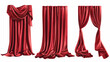 Realistic luxury scarlet red silk expensive velvet cur