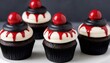 Spooky Halloween themed cupcakes with fake blood and cuts