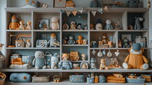 A Child's World With A Collection Of Toys, Children's Clothes, And Accessories Showcased Against A Light Gray Background, Each Item Evoking Laughter And Happiness