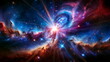 Colorful Space Nebula with Mysterious Star Glow. Space Galaxy background wallpaper