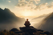 Relaxed yoga person enjoying morning meditation relaxation moment Generative AI image nature training