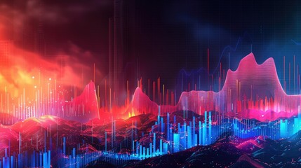 Wall Mural - abstract financial news and market sentiment analysis