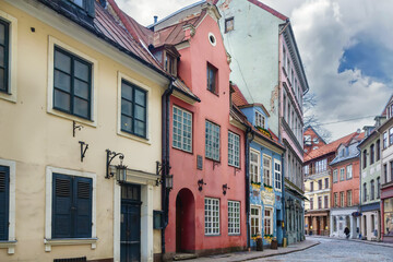 Poster - Street in old town of Riga, Latvia