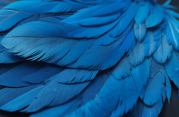  Blue macaw bird feathers, detailed, background for design, wallpaper