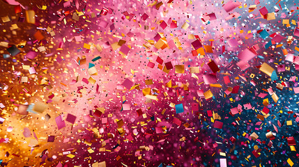 Wall Mural - Pride Festival Confetti Explosion - an explosion of colorful confetti in a close-up shot of vibrant swirls and patterns.