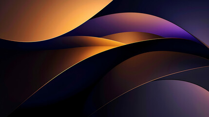 Wall Mural - abstract background with glowing lines in purple, gold and black. 