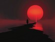 © ARTenyo - Red and black minimalist surreal wallpaper