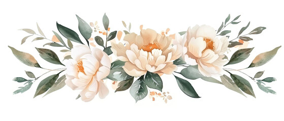 Wall Mural - a watercolor painting of a bouquet of flowers