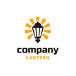  lantern lamp symbol.classic street light logo design
