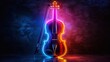 © Matthew - Neon light outline of a classical violin
