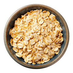 Poster - Oat flakes in a bowl isolated on transparent background