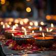 Burning candles on Diwali festival