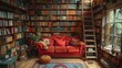 Home Libraries: Capture cozy reading nooks, floor-to-ceiling bookshelves, and inviting literary spaces to appeal to book lovers.