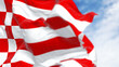 Close-up of Bremen state flag waving in the wind