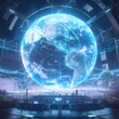 The Ultimate Guide to Futuristic Illuminated World Views - 3D Rendered Holographic Earth in Metropolis at Night