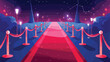 Illustration of a gala night with red carpet and velvet