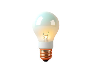 Wall Mural - Glowing light bulb isolated on transparent background