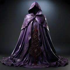 3d render of a medieval gothic queen in purple cloth