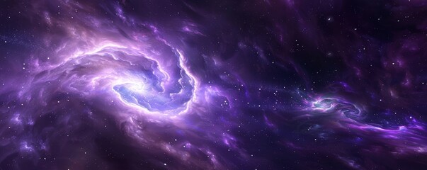 Wall Mural - cosmic whirl: majestic purple nebula in space