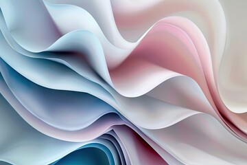 Wall Mural - a closeup of the colorful curved wavy wallpapers with abstract modern design fractal sheets of beds