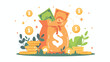 Money concept design vector illustration flat vector