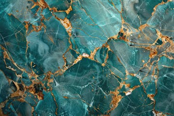 Wall Mural - a closeup of a marble wall with scratches in turquoise and orange color waves shining in sunlight