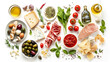 © Meedej - Realistic photo of italian food. Creative artistic diplay of fresh ingredients. AI Generative spice.