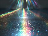 Fototapeta  - Glittering prism dark background of gradation where light enters from the left and right.
