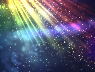 Wall Mural - Glittering prism dark background of gradation where light enters from the left and right.