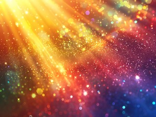 Wall Mural - Glittering prism light background of gradation where light enters from the left and right.