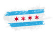 Chicago flag with grunge effect - vector illustration