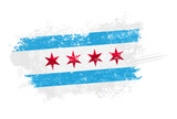 Fototapeta  - Chicago flag with grunge effect - vector illustration
