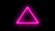 Neon line triangle frame illustration. pink color Neon monochrome border. Isolated glow border illustration. Gradient neon triangle frames.