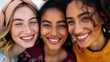 © sommersby - Several young women of various ethnicities standing side by side, looking at the camera with smiles on their faces