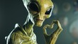 © Nazia - Friendly Alien making a heart hand gesture.