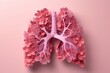 © VICHIZH - 3D illustration of human respiratory system with lungs on a pink background