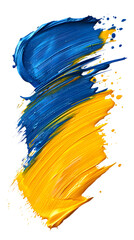 Wall Mural - Blue yellow grunge brush stroke.  Paint smear in Ukrainian blue and yellow colors