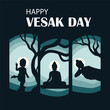 Happy vesak day  card  illustration