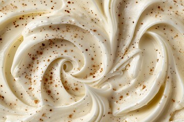 Canvas Print - Food Close up of whipped cream swirl with cinnamon sprinkles