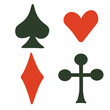 symbolism of playing cards in vector in flat style. objects for design, logo, sticker, poster, print