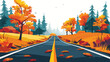 Autumn hues on the road at Three Island Crossing Stat