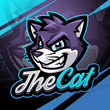 The cat head esport mascot logo design
