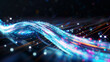 © praewpailyn - ultra-fast broadband network illustrated as an abstract, fast-flowing digital river, creative, photorealistic style