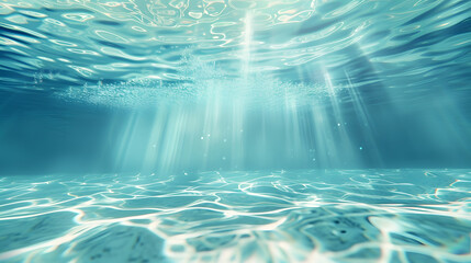Aufkleber - Underwater empty swimming pool background with copy space : Generative AI